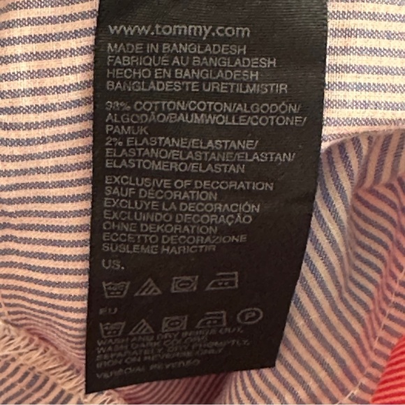 Tommy Hilfiger red/white pants, size 14, cropped, lightweight, spring, casual - Picture 10 of 12